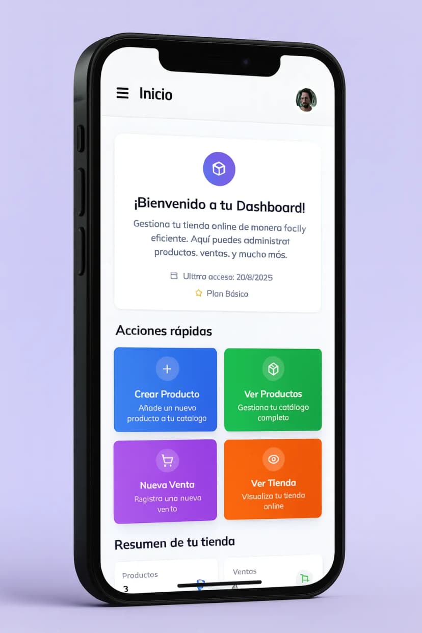 Dashboard de TuTiendaWeb - Gestiona tu negocio digital