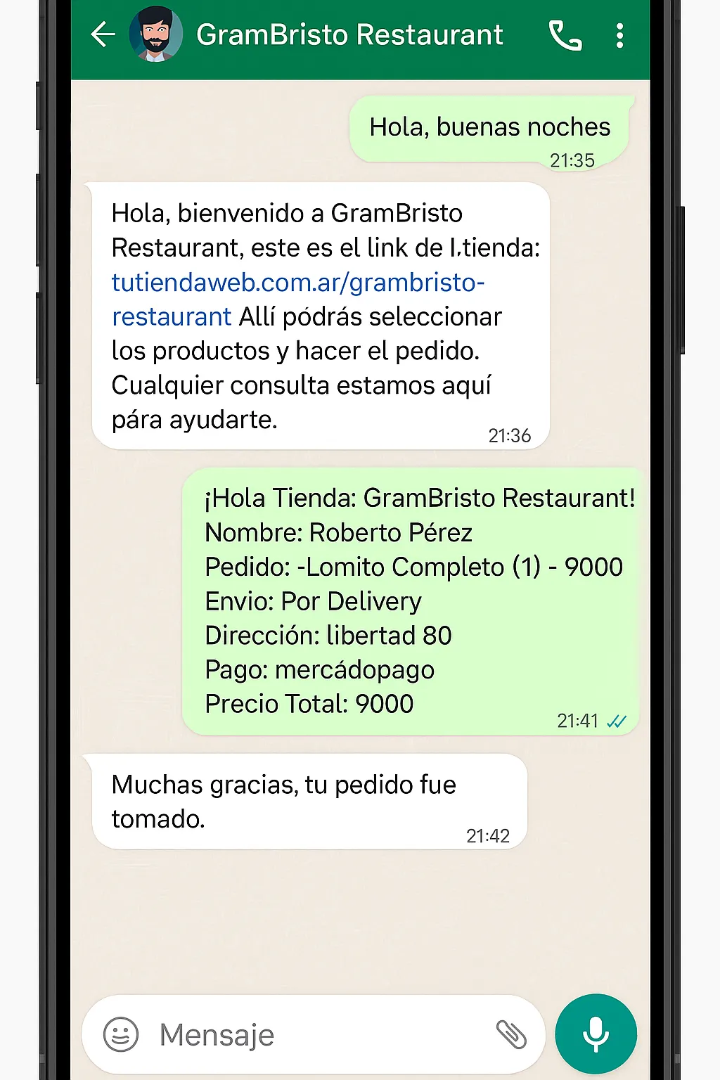 Integración con WhatsApp - Pedidos fáciles